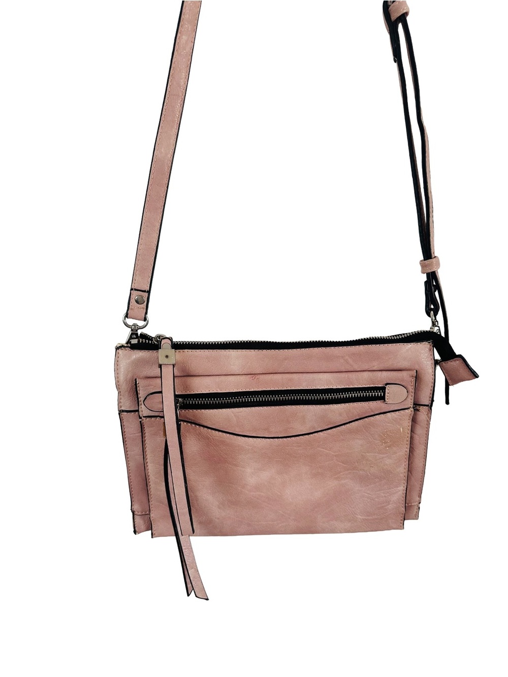 Urban Expressions Blush Pink Faux Leather Crossbody Bag